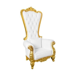 Throne Chair - White and Gold