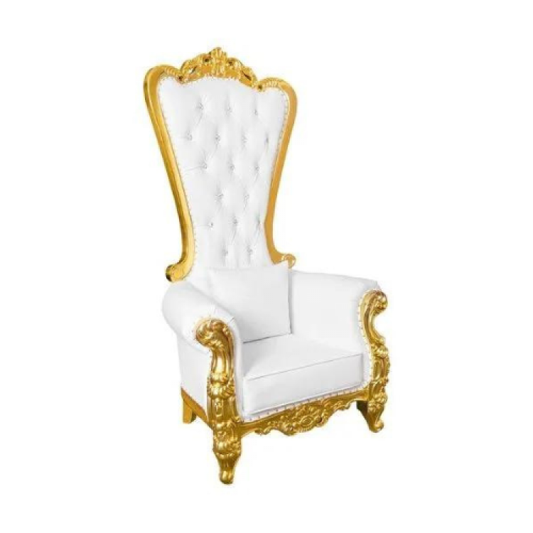 Throne Chair - White and Gold