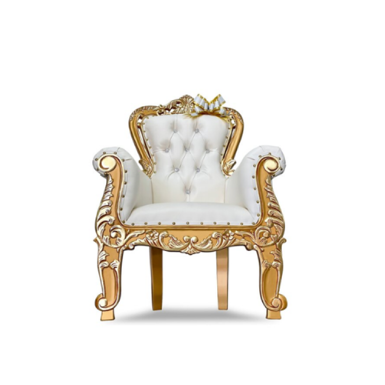 Throne Chair  Toddler - White & Gold