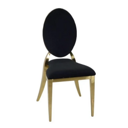 Luxury Gold Chair with Padded Back Black