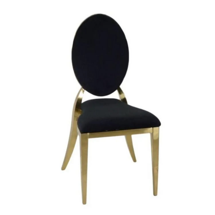 Luxury Gold Chair with black Seat & Back