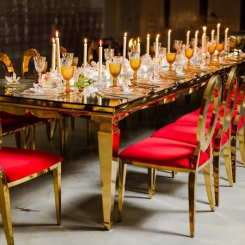 Luxury Mirrored Top Gold table Rentals - Rent ALL Events & Tools Fort Lauderdale