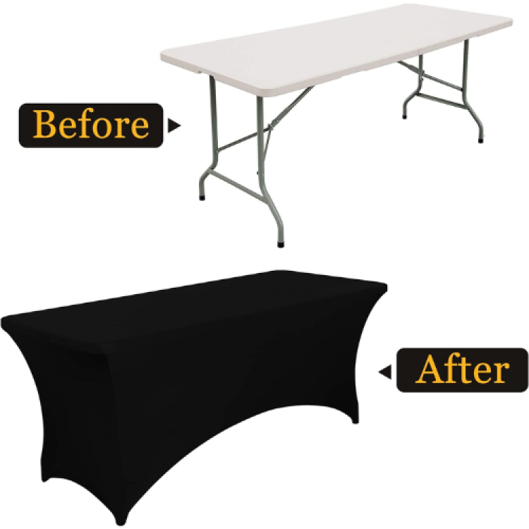 Spandex Table Cover  for 6ft Table-Black