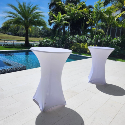 Spandex Table Cover  for 30 High-Top Table-White