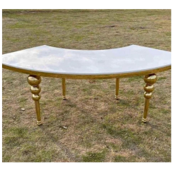 Serpentine table with Gold Legs