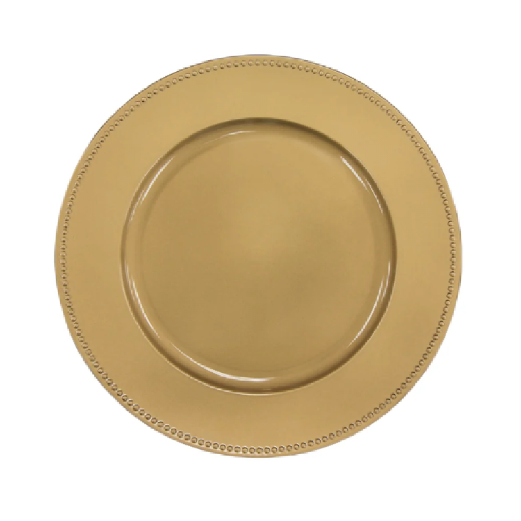 Gold Charger Plate - Beaded