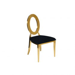 Luxury O Back Gold  Chair Black