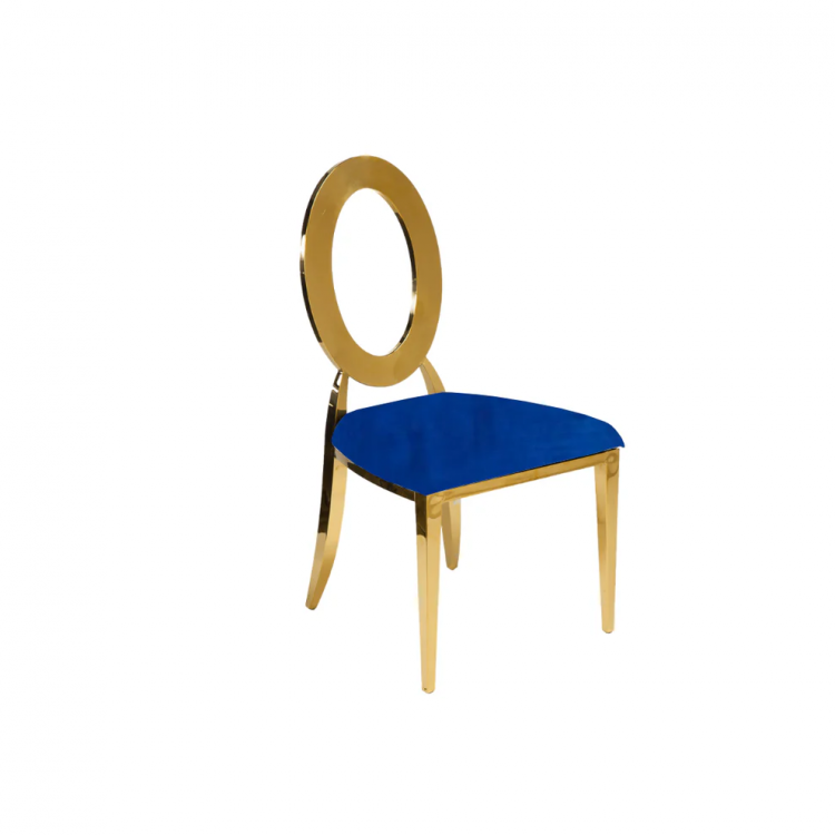 Luxury O Back Gold  Chair Blue