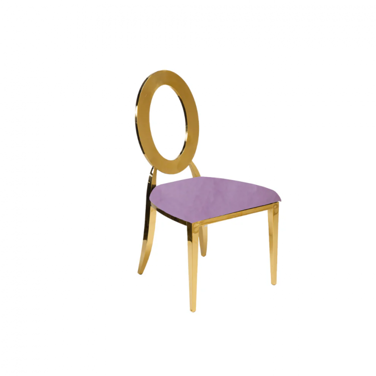 Luxury O Back Gold  Chair Purple