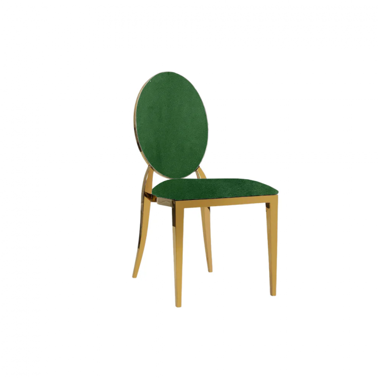 Luxury O Back Gold  Chair Green