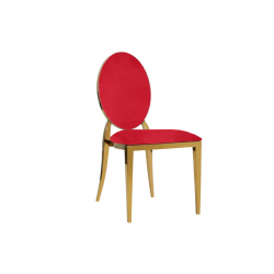 Luxury Gold Chair with Padded Back Red