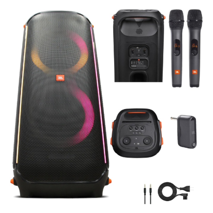 800W Bluetooth Speaker Light Up, 2 Wireless mic and AUX cabl 800W Bluetooth Speaker Light Up, 2 Wireless mic and AUX cabl